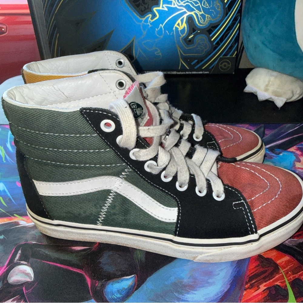 Vans Kids High-Top Sneakers - Black, Green, Red